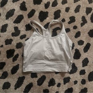 White Racerback Crop Top